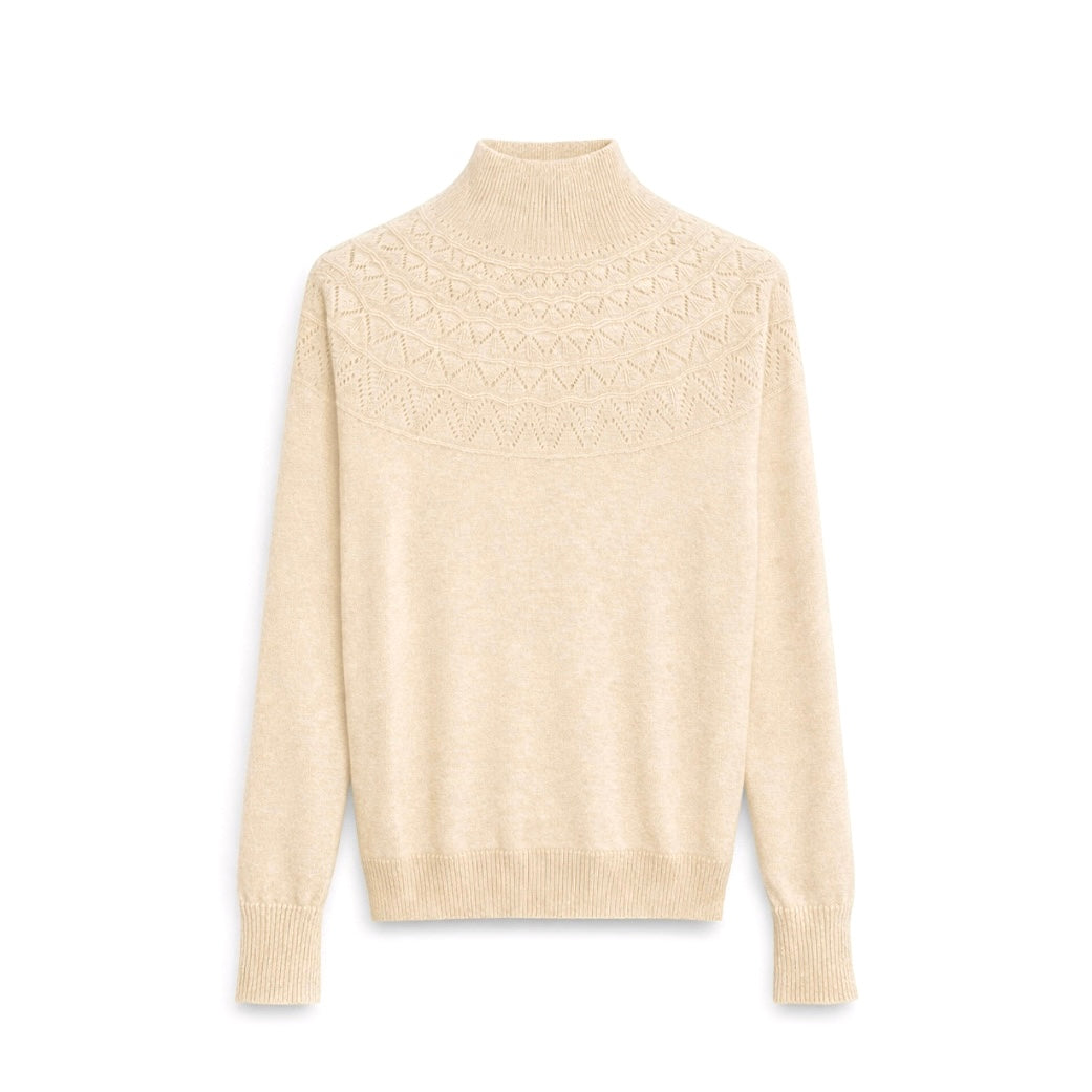 Pointelle Wool Jumper- Ivory