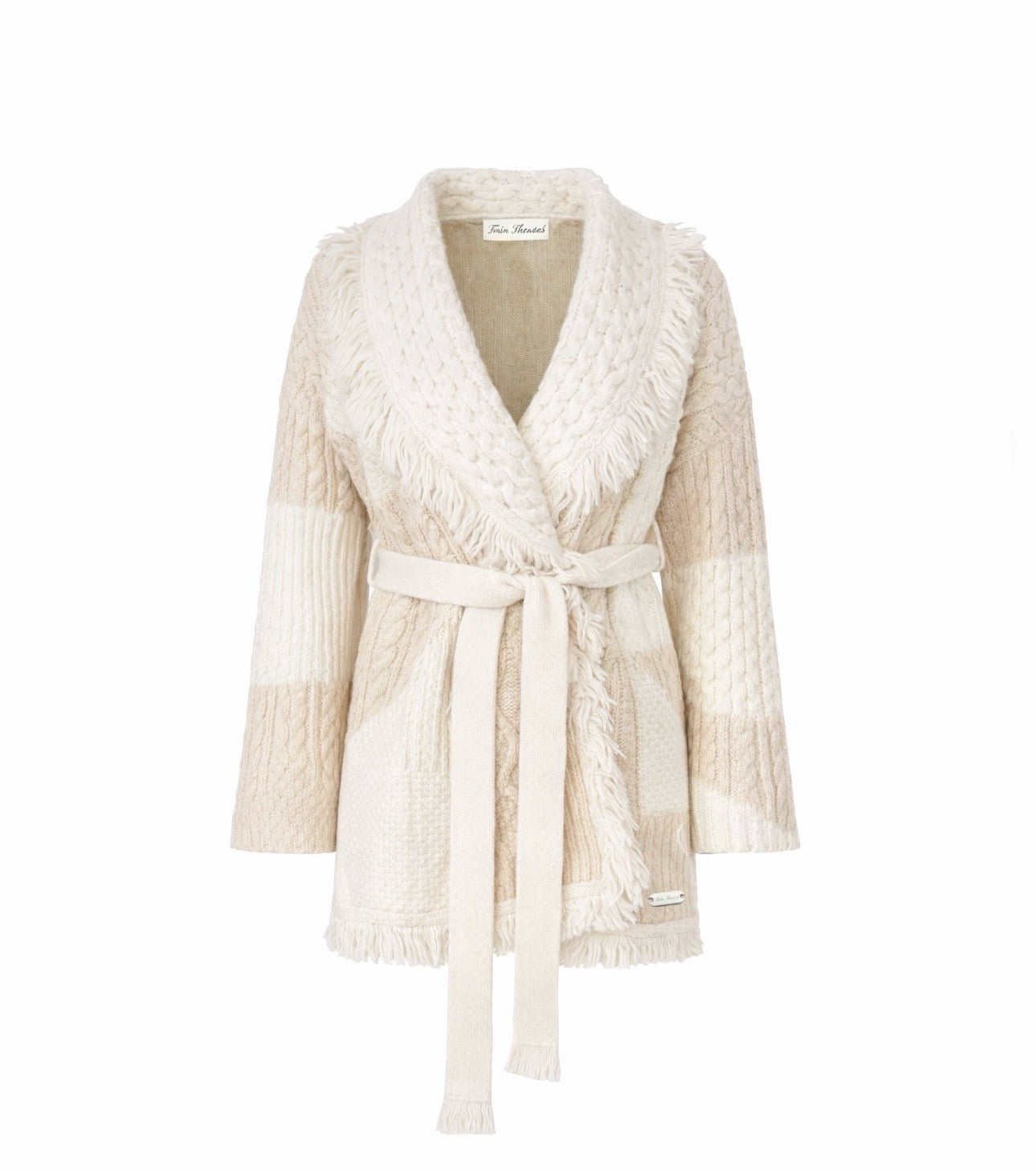 Cable-Knit Wrap Cardigan - Multi